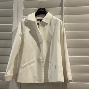 Brooks Brothers White Collared Shirt Jacket